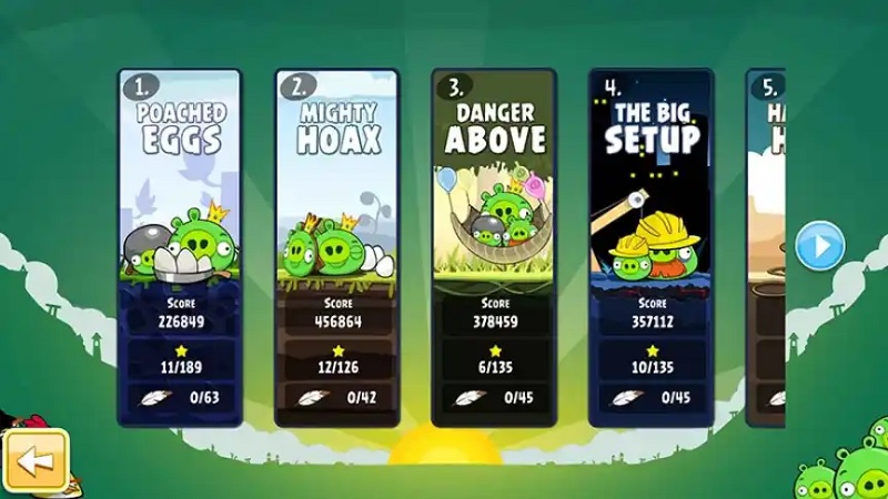 Angry Birds niveles