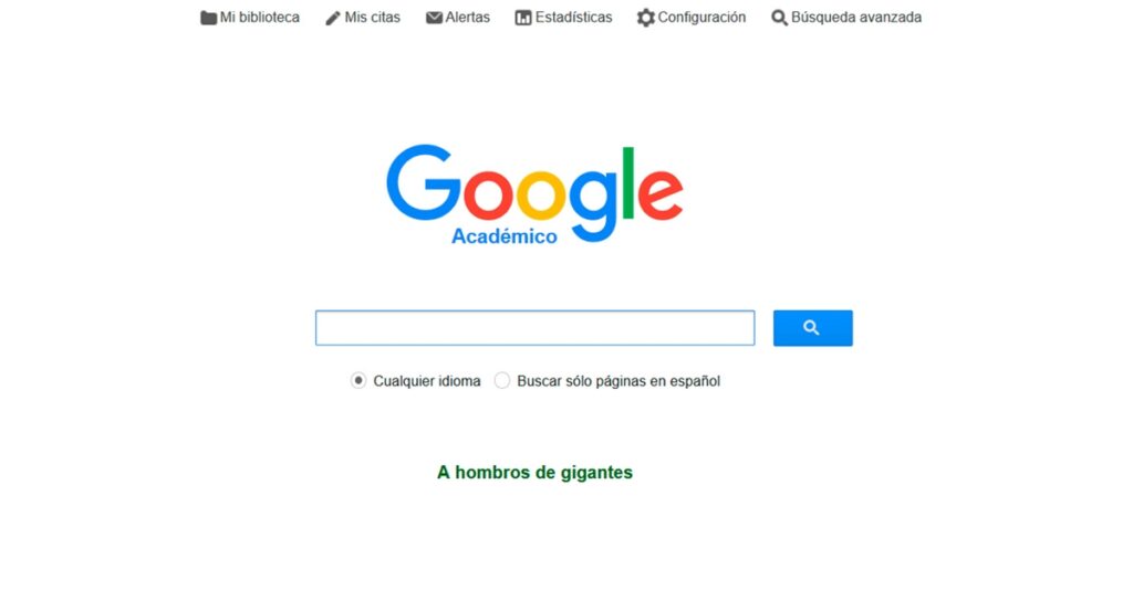 Google Académico interfaz