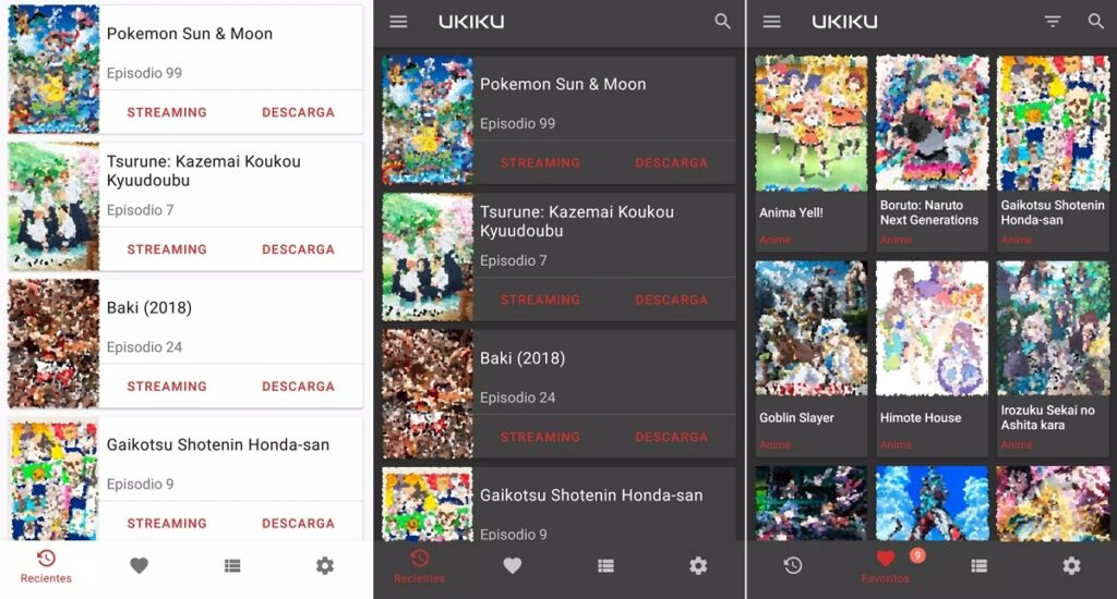 Aplicación para ver anime UKIKU